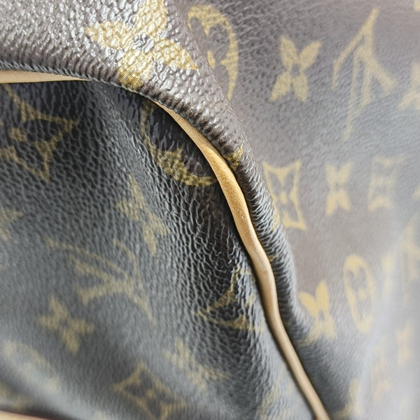 KEEPALL 60 Monogram Coated Canvas Brown