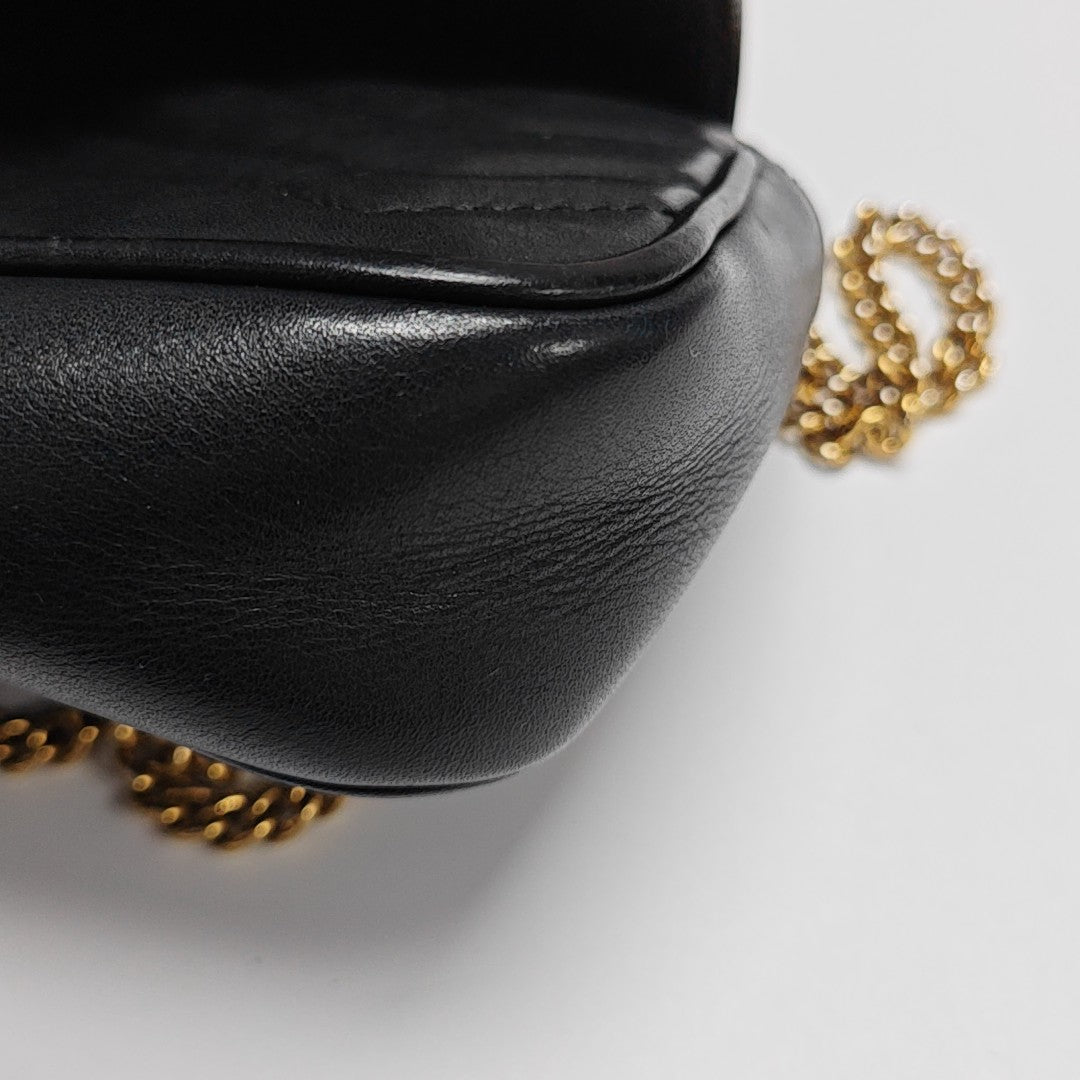 GG Marmont Mini Quilted Calfskin Black