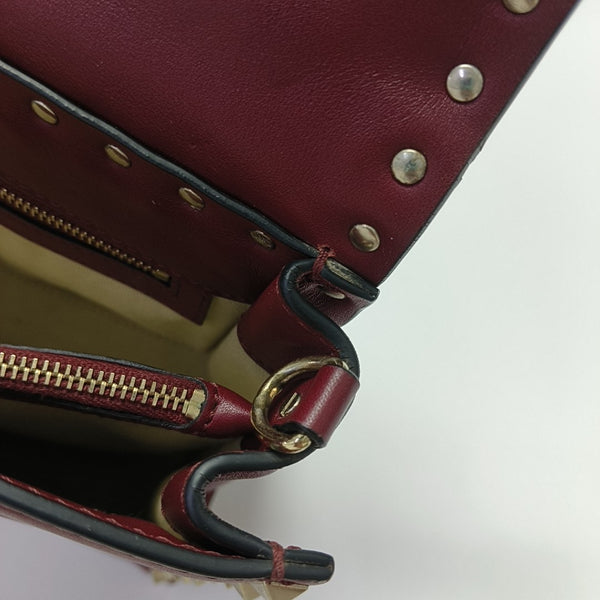 Rockstud Calfskin Red