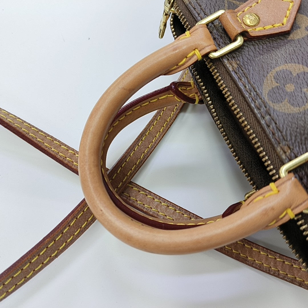 SPEEDY Nano Monogram Coated Canvas Brown
