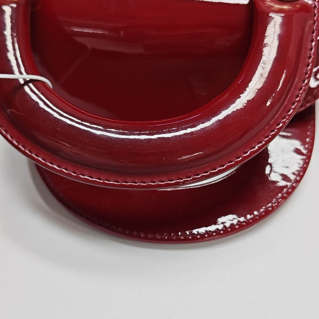 Lady Dior Mini Cannage Patent Leather Red