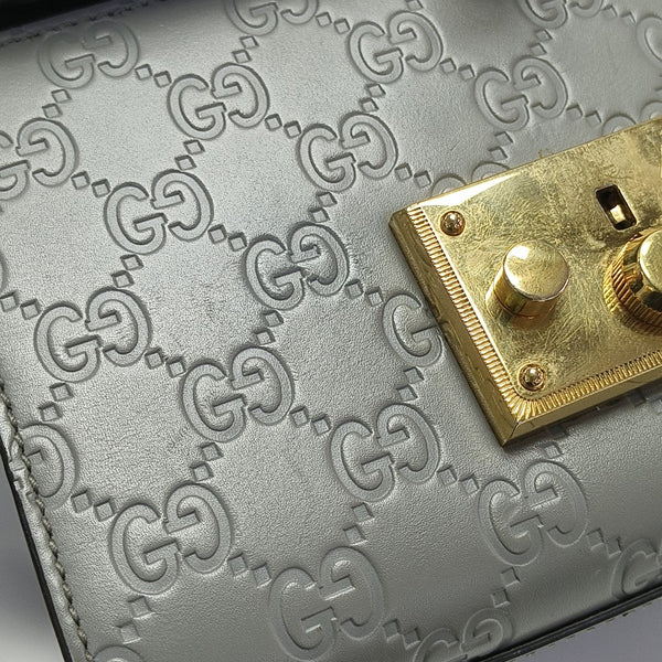 Padlock Small Monogram Calfskin Gray