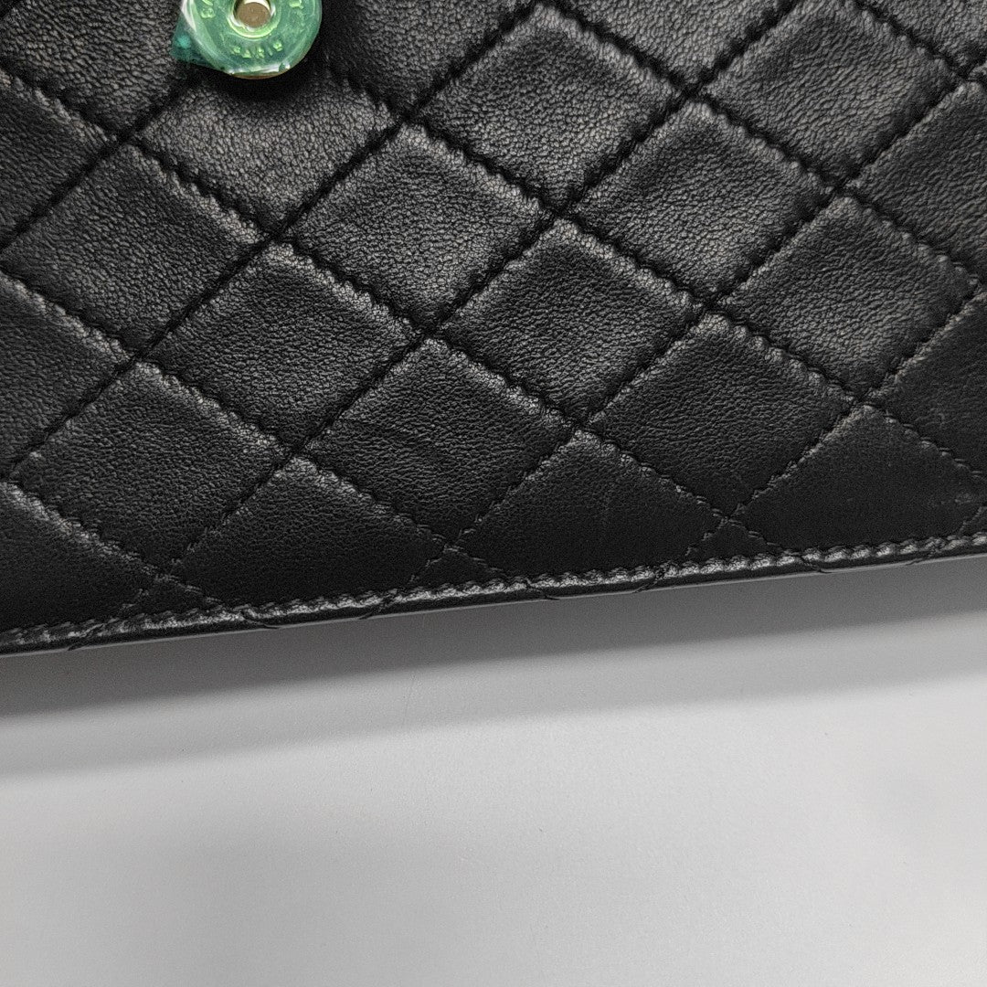 Quilted Lambskin Shoulder Bag Black