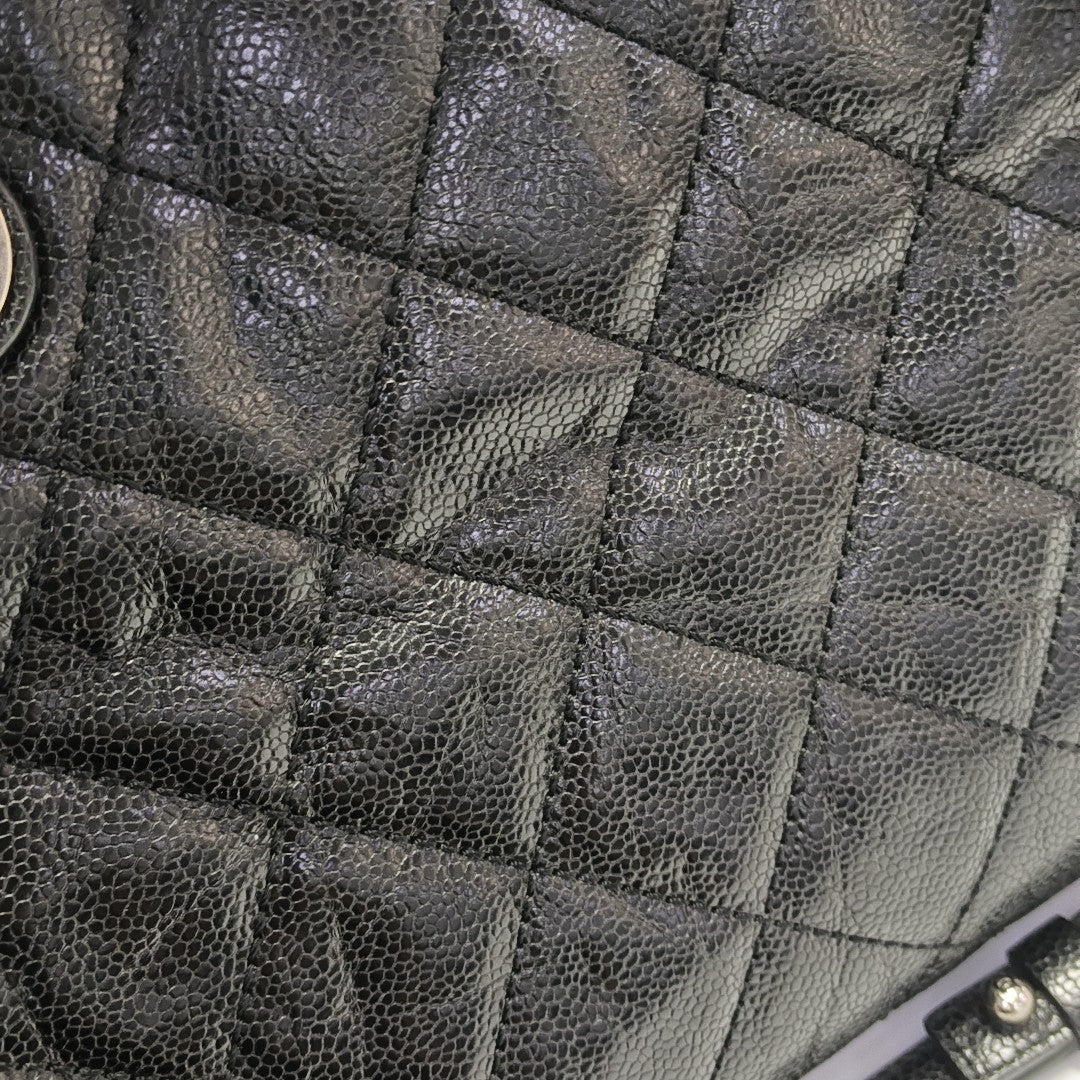 Quilted Calfskin Tote Bag Black