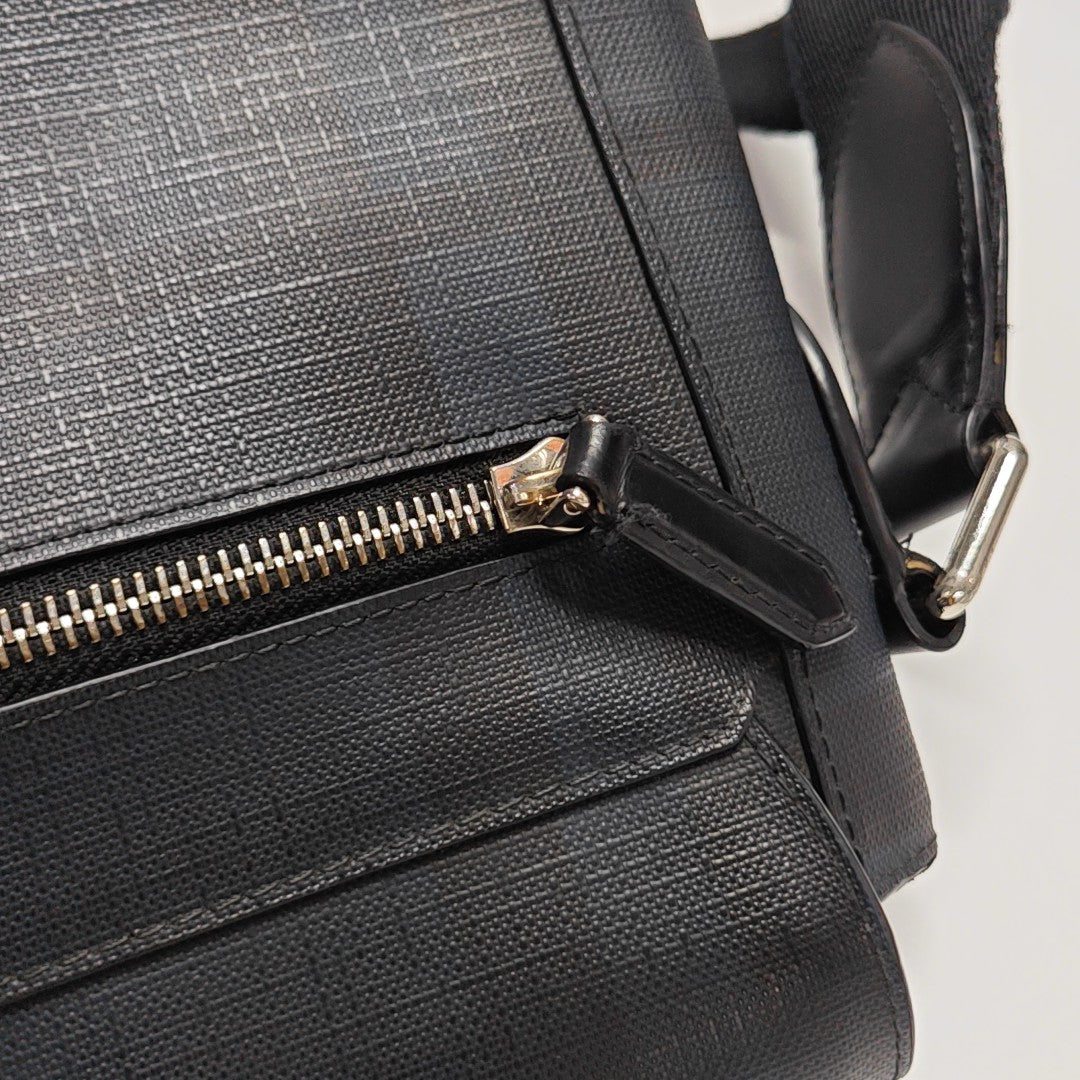 Coated Canvas Shoulder Bag Black