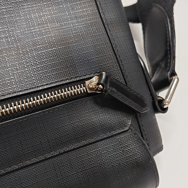 Coated Canvas Shoulder Bag Black
