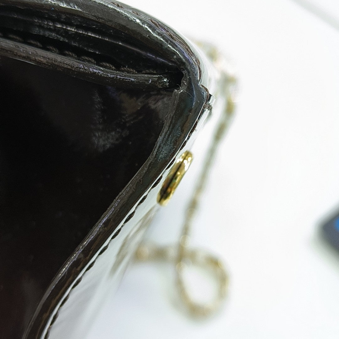 Monogram Patent Leather Shoulder Bag Red