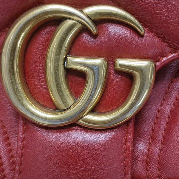 GG Marmont Medium Quilted Calfskin Red