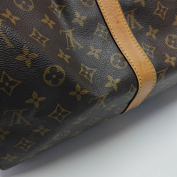 KEEPALL 45 Monogram Coated Canvas Brown