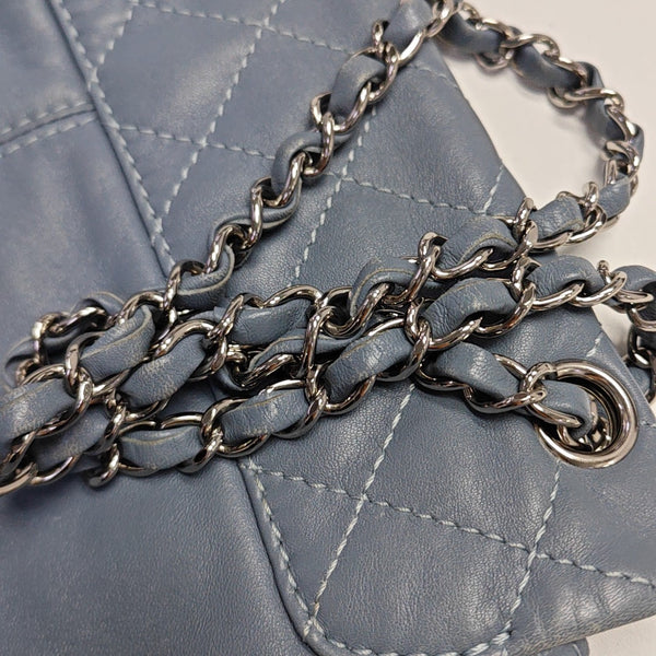 Quilted Lambskin Shoulder Bag Blue