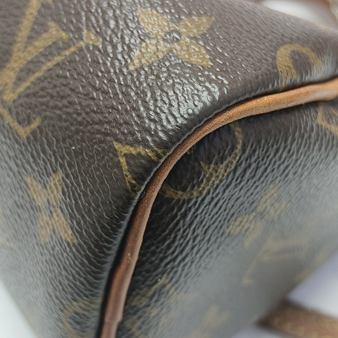 SPEEDY Nano Monogram Coated Canvas Brown