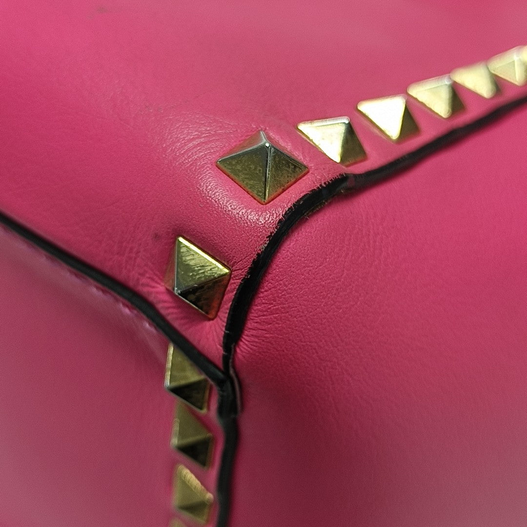 Rockstud Calfskin Red