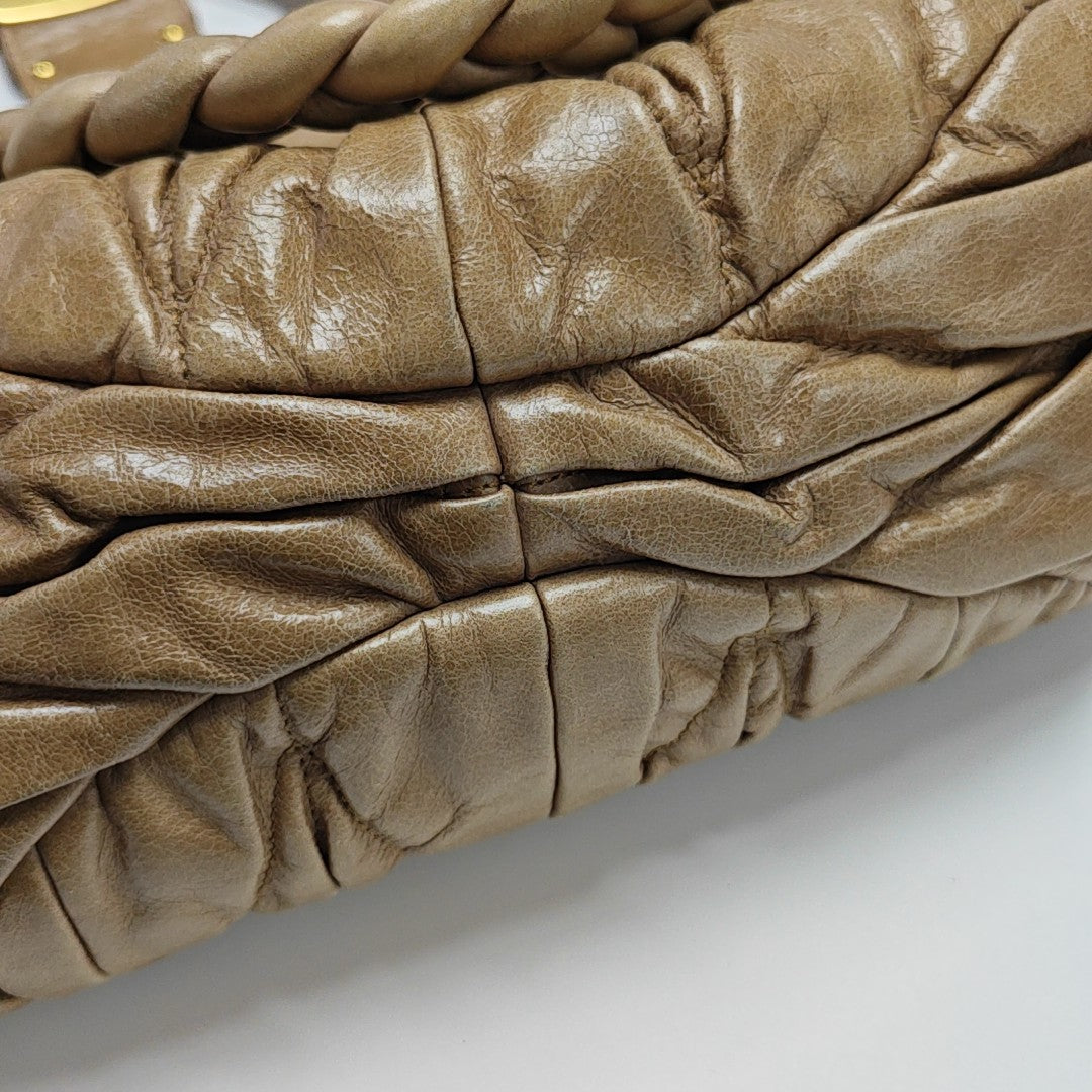 Calfskin Shoulder Bag Brown