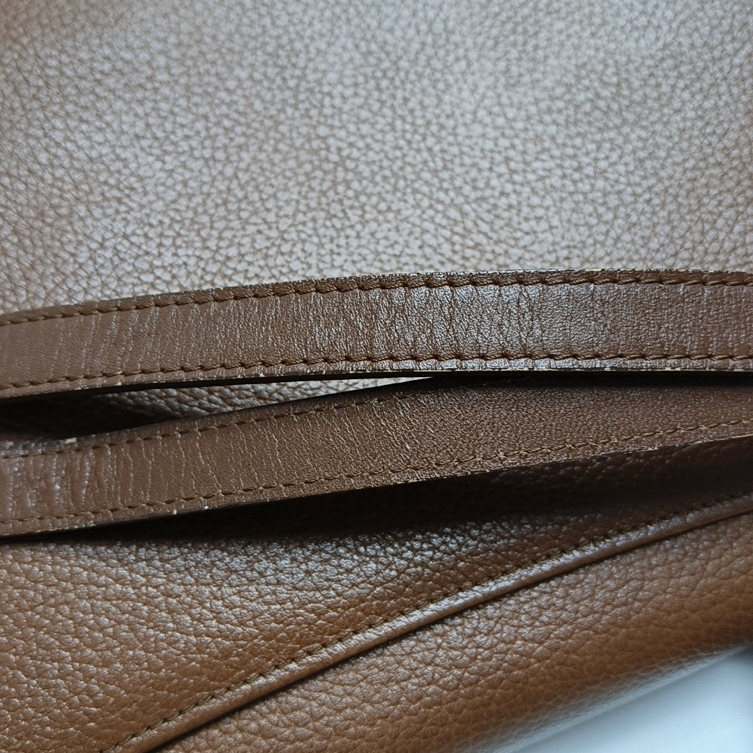 Calfskin Shoulder Bag Brown
