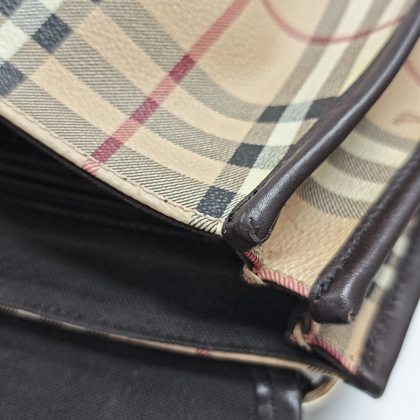 Coated Canvas Shoulder Bag Beige
