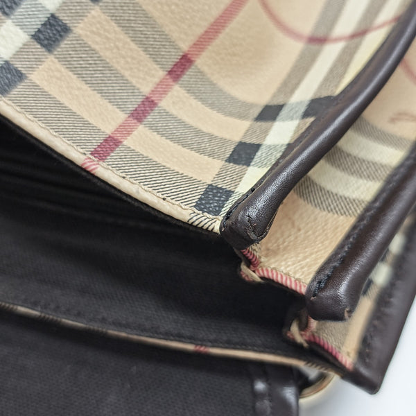 Coated Canvas Shoulder Bag Beige