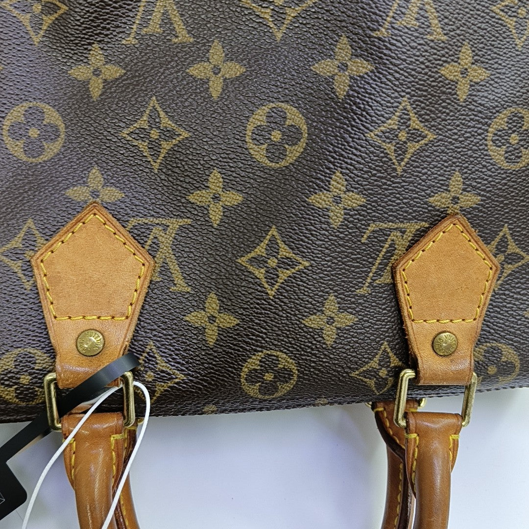 SPEEDY 35 Lona Revestida Monogram Marrón