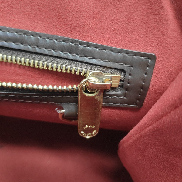 BERGAMO MM Damier Ebene Coated Canvas Brown