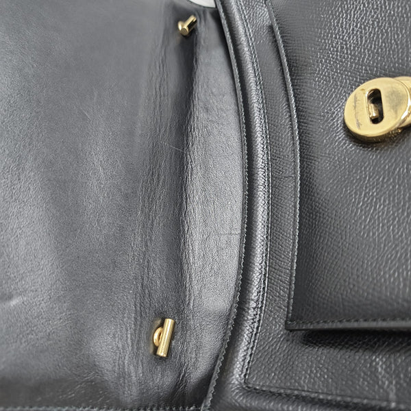 Calfskin Shoulder Bag Medium Black