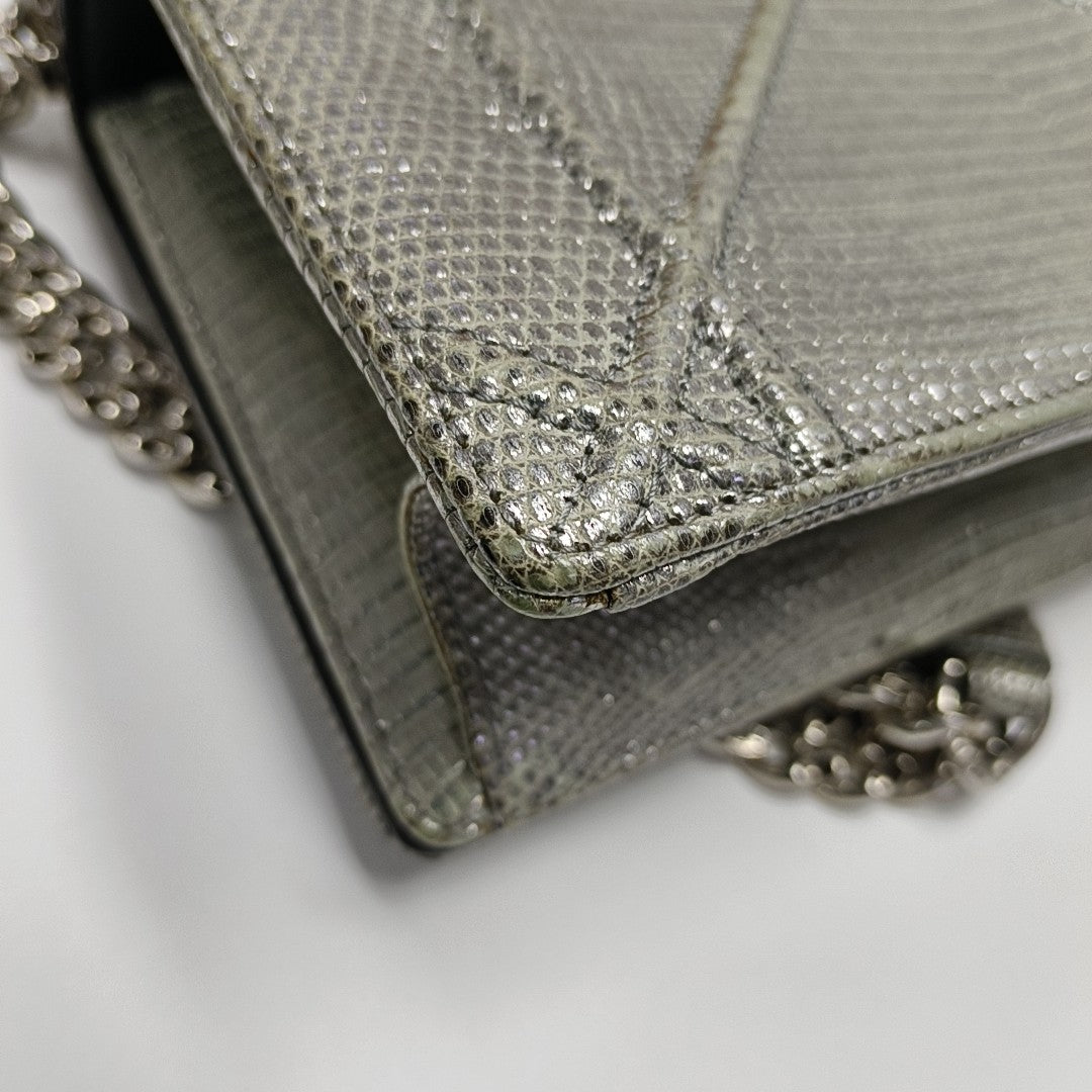 Diorama Small Cannage Calfskin Silver