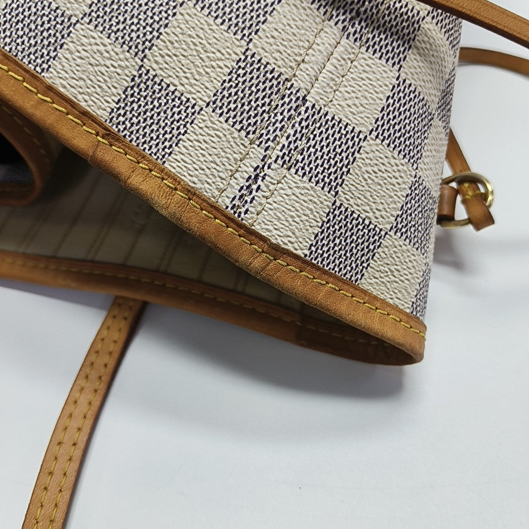 NEVERFULL MM Damier Azur Coated Canvas Beige