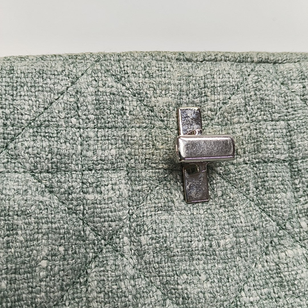 Dior Caro Small Cannage Fabric Green