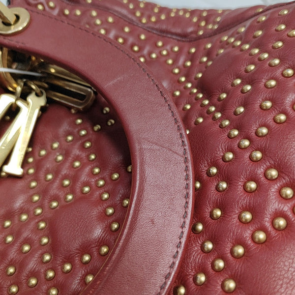 Lady Dior Mediano Piel de Becerro Roja