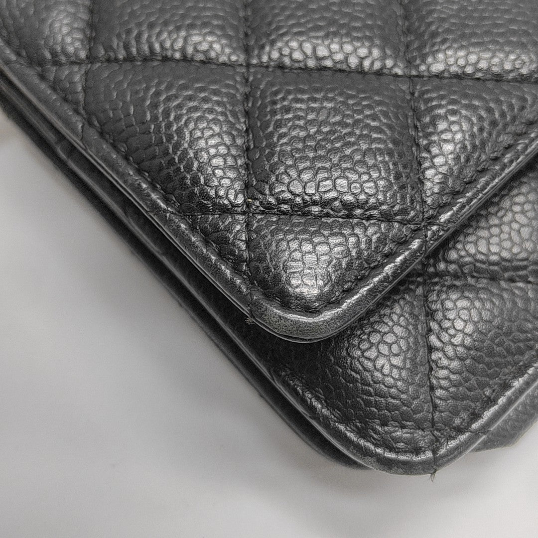 WOC Quilted Grained Calfskin Black