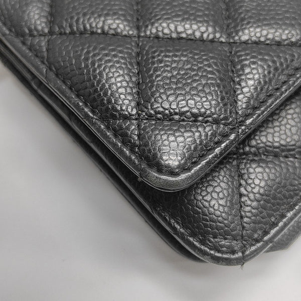 WOC Quilted Grained Calfskin Black