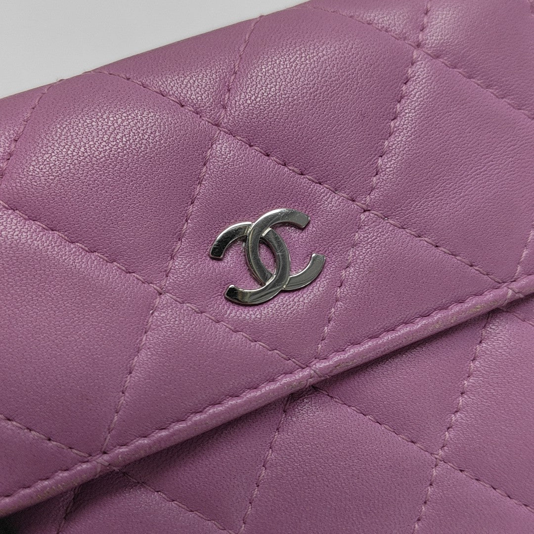 Quilted Lambskin Wallet Purple