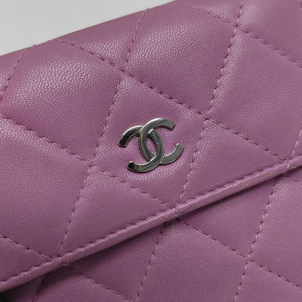 Quilted Lambskin Wallet Purple