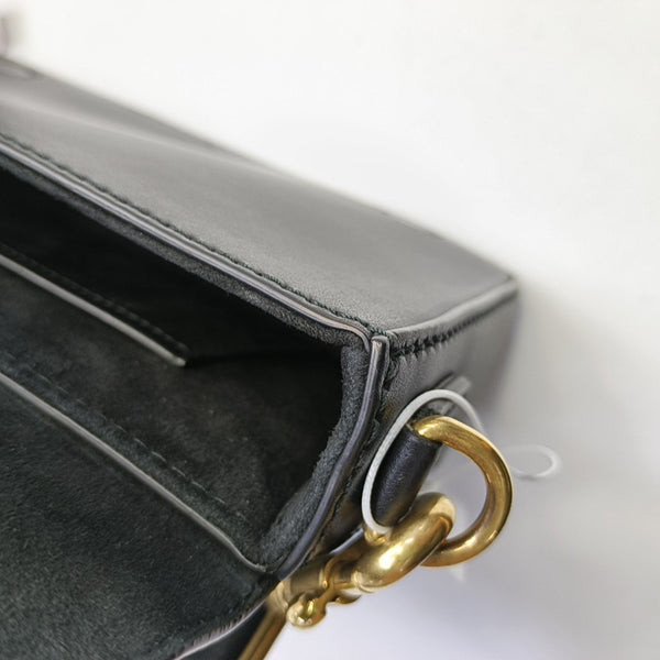 Calfskin Top Handle Bag Black