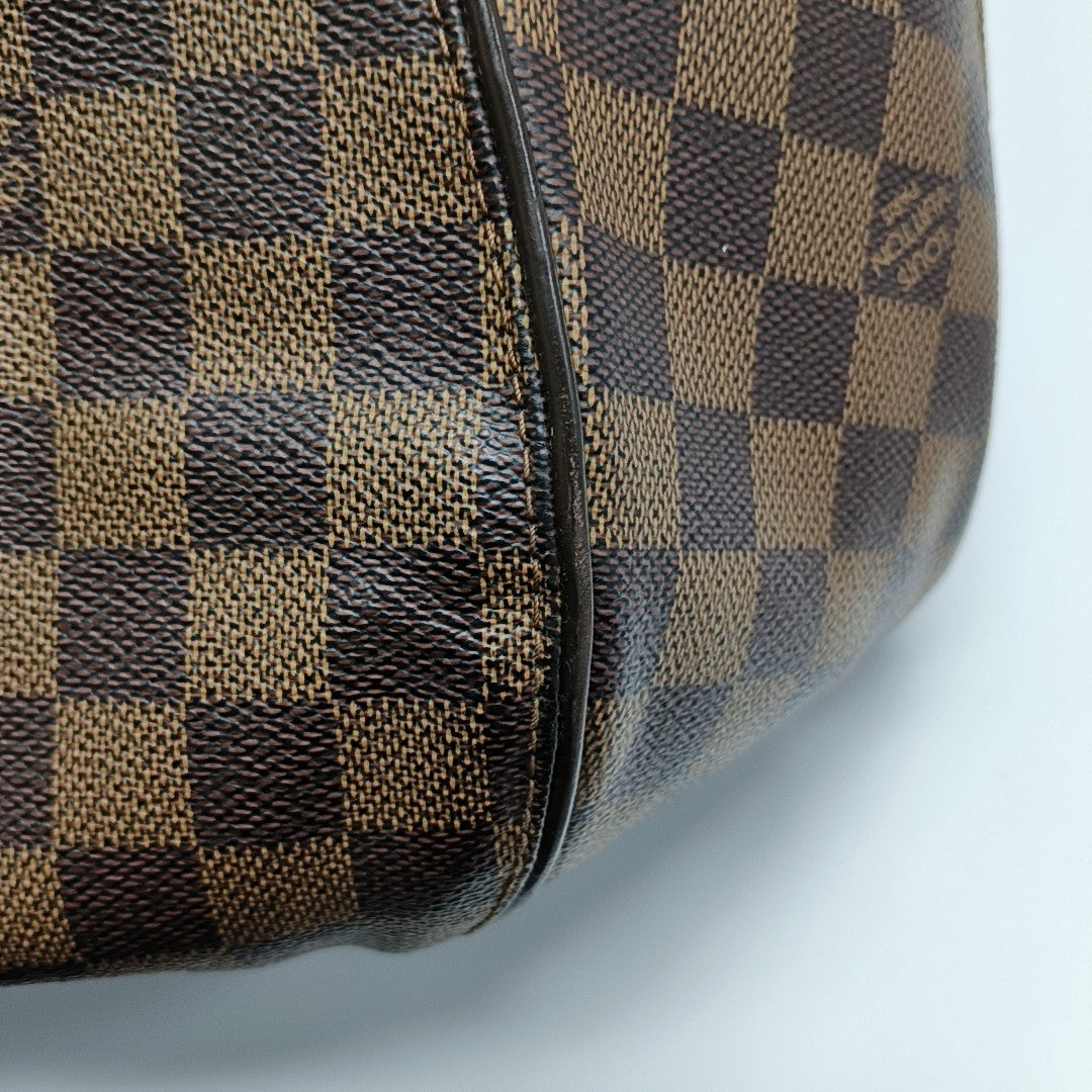 SISTINA MM Damier Ebene Coated Canvas Brown