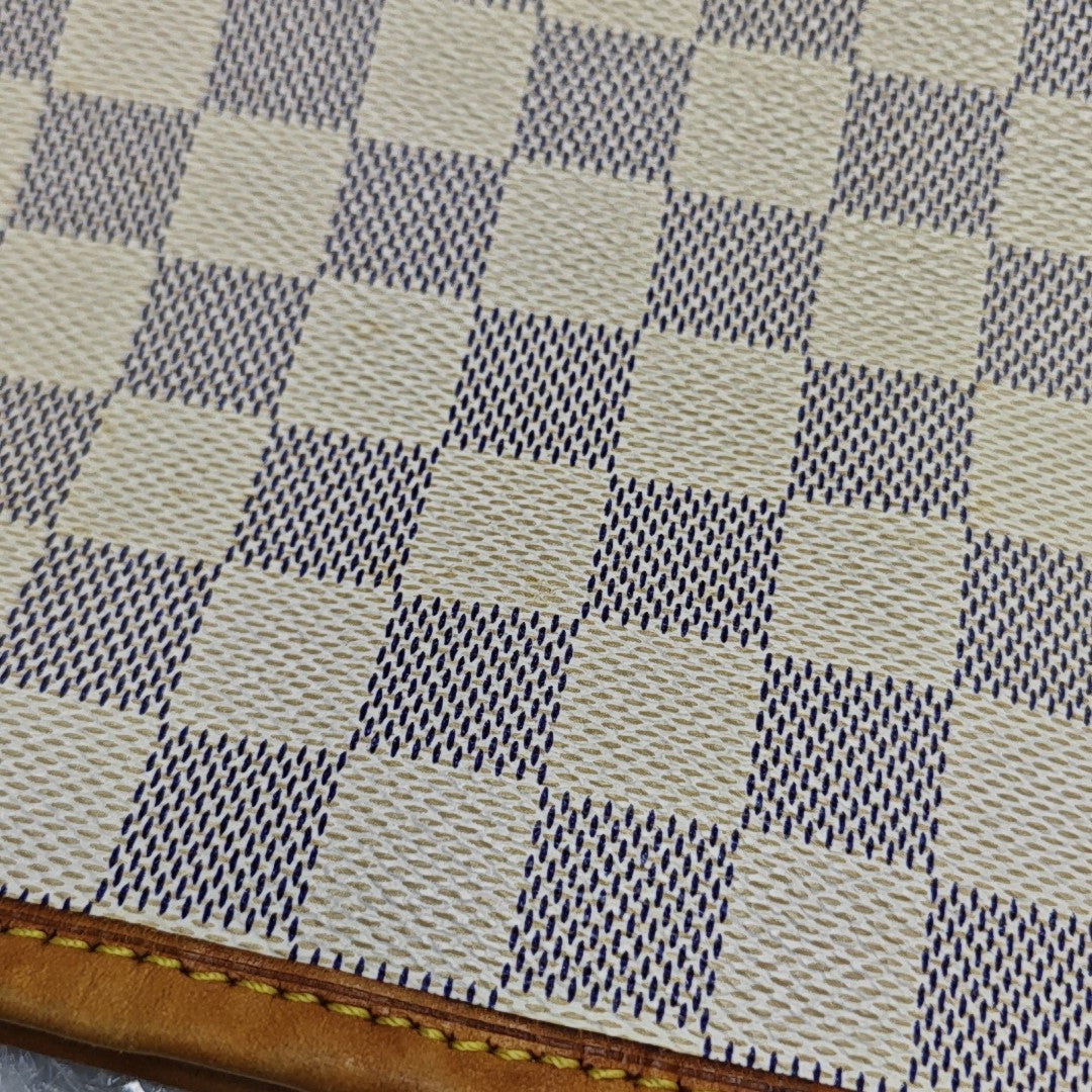 NEVERFULL GM Lona revestida Damier Azur Blanca