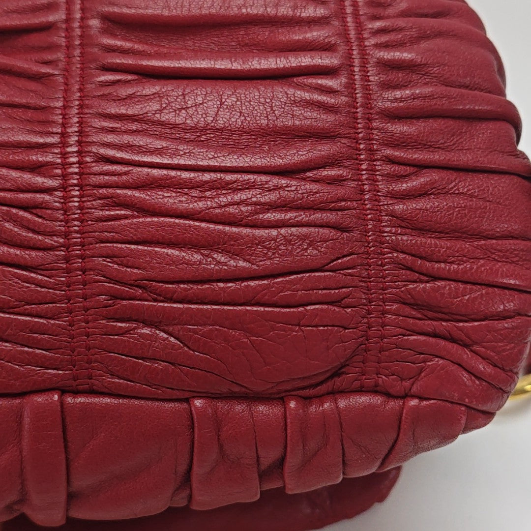 Quilted Lambskin Shoulder Bag Red