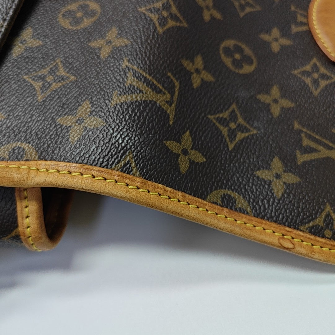 SOLOGNE PM Monogram Coated Canvas Brown