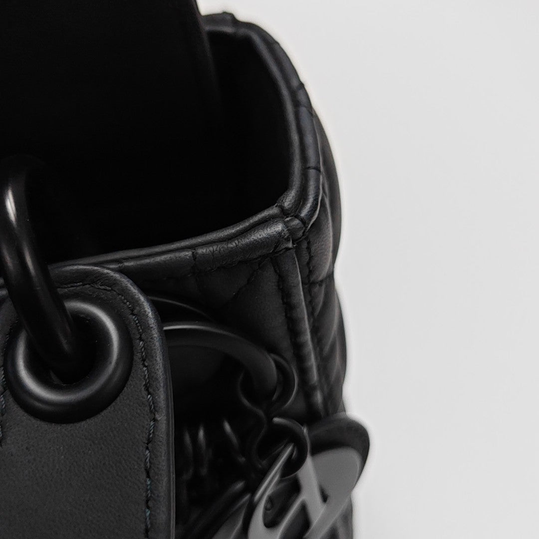 Lady Dior Mini Cannage Calfskin Black