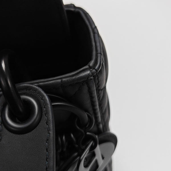 Lady Dior Mini Cannage Calfskin Black