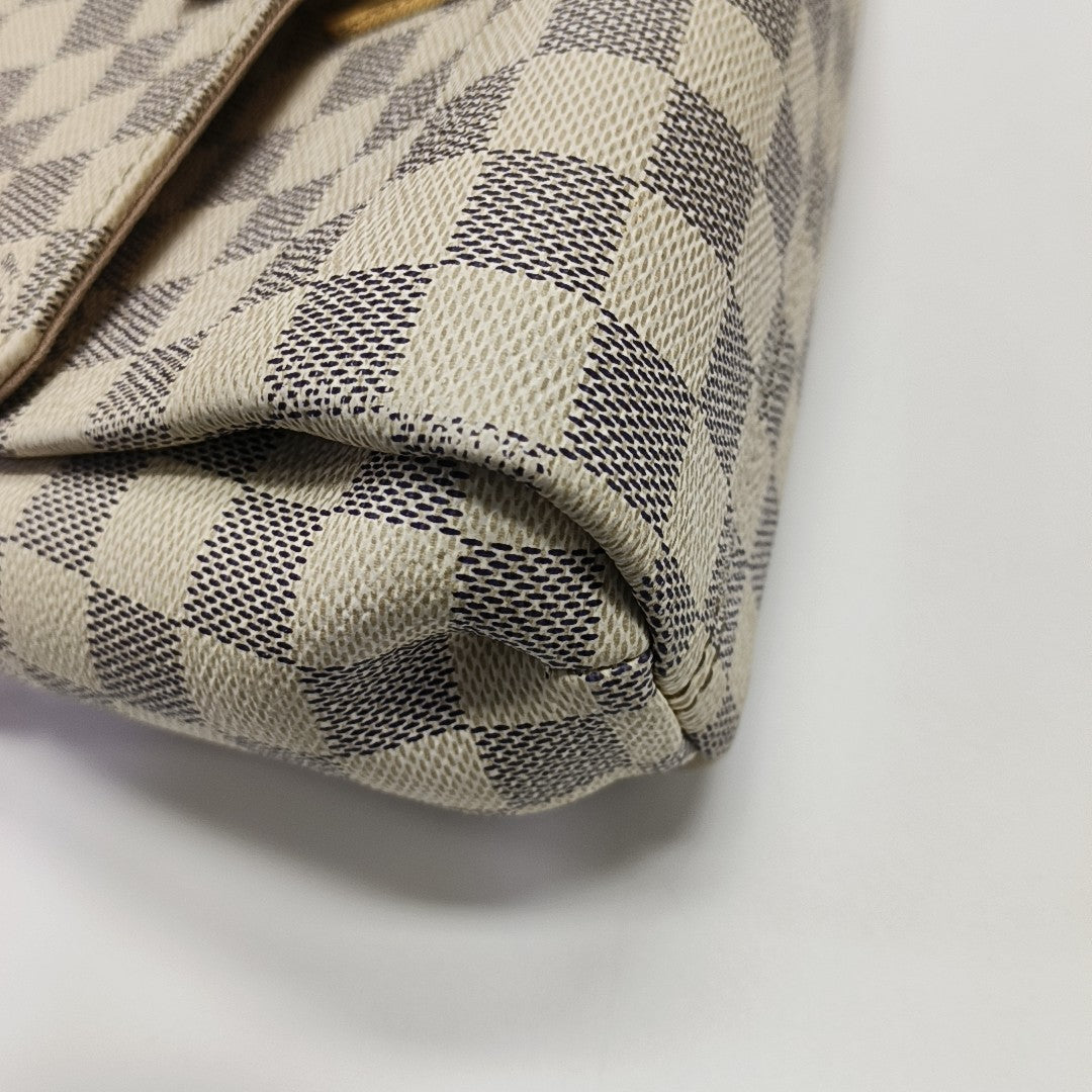 CROISETTE Damier Azur Coated Canvas White