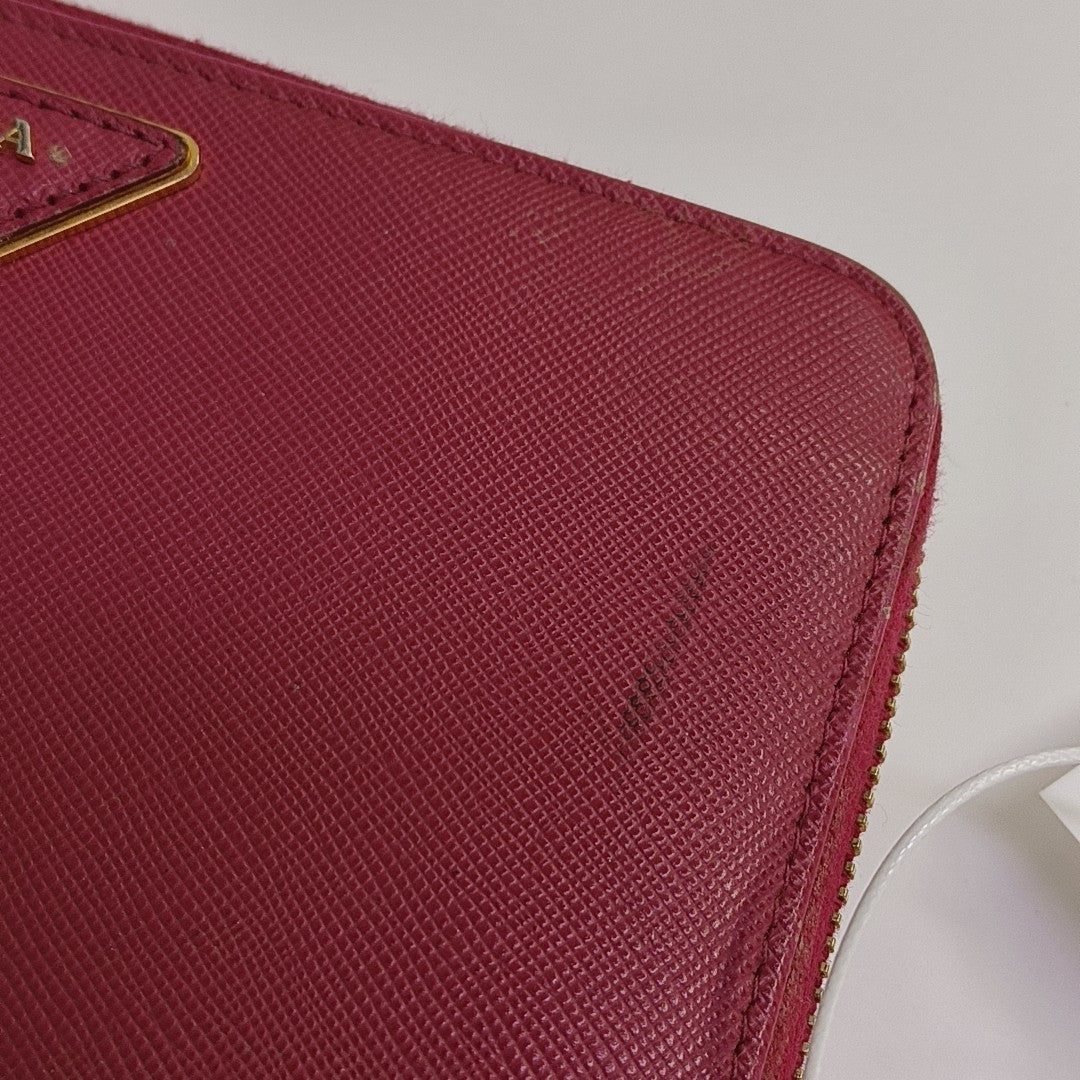 Zippy Wallet Saffiano Calfskin Red Wallet
