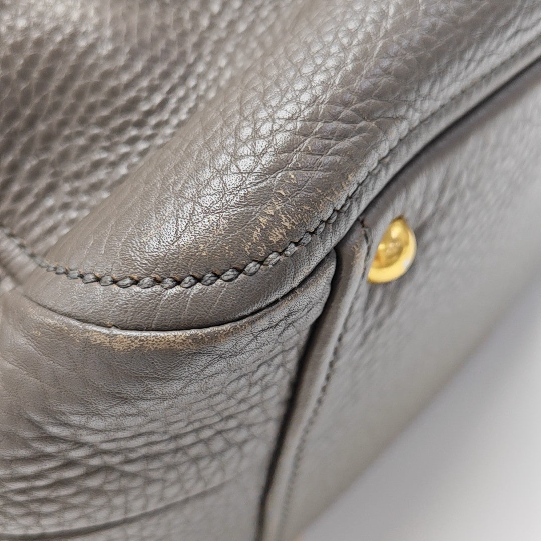 Calfskin Shoulder Bag Gray