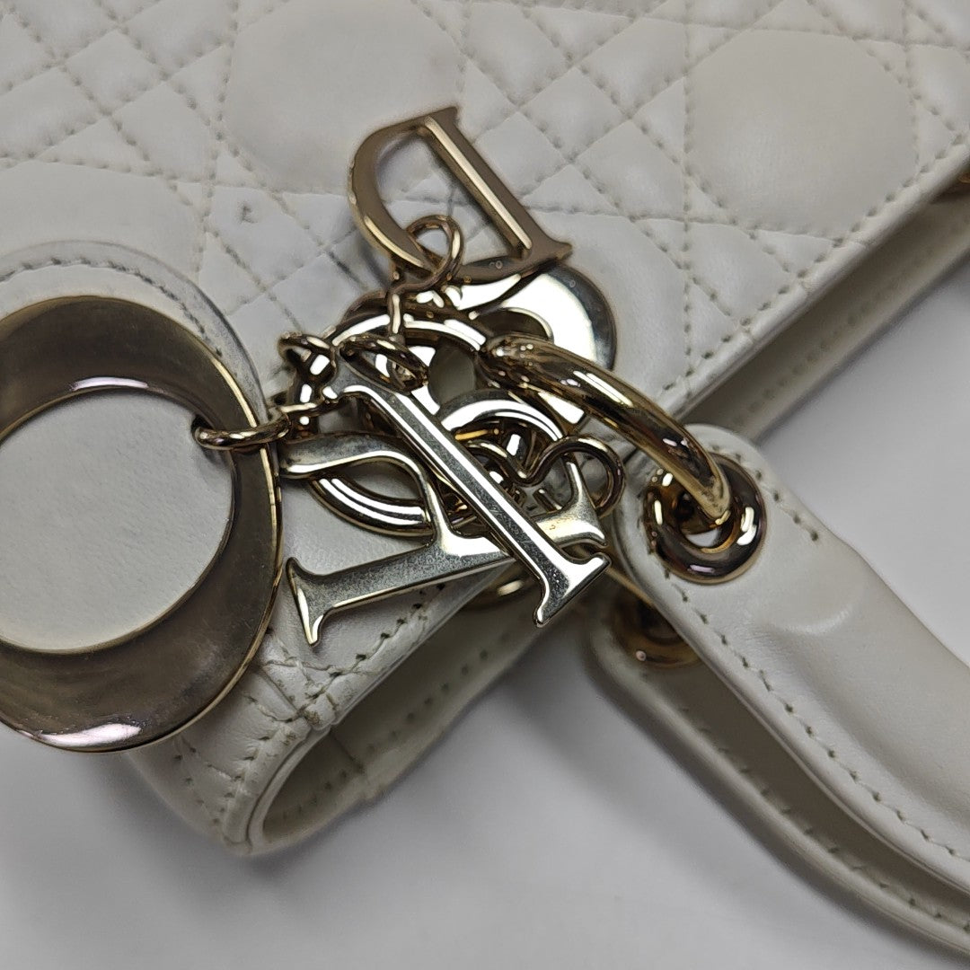 Lady Dior Small Cannage Lambskin White
