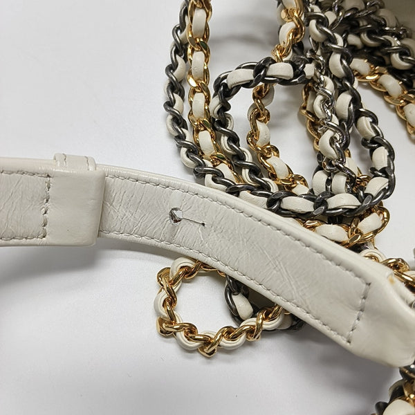 GABRIELLE Small Quilted Calfskin White
