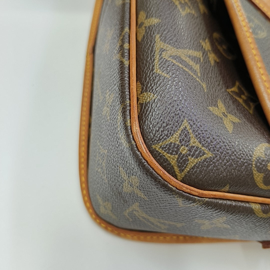 SOLOGNE PM Monogram Coated Canvas Brown
