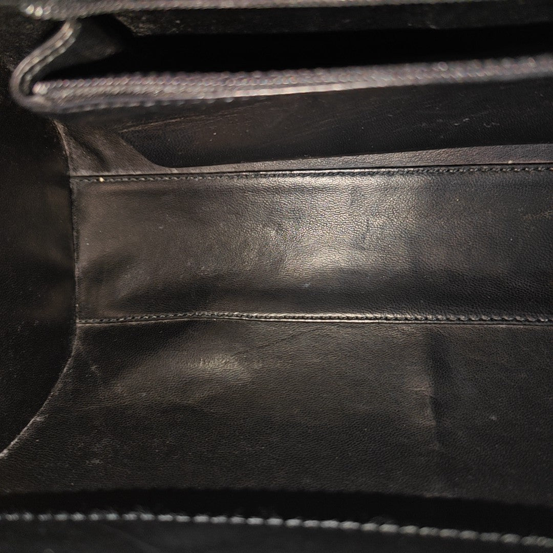 Calfskin Top Handle Bag Black