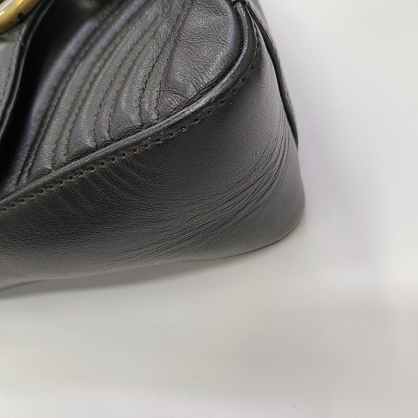 GG Marmont Mini Quilted Calfskin Black