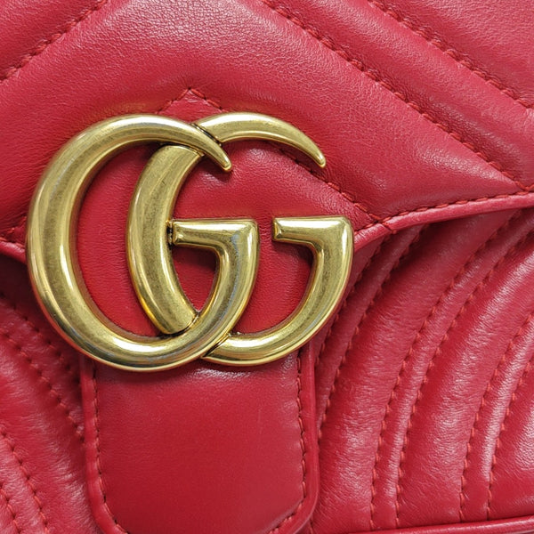 GG Marmont Small Quilted Calfskin Red