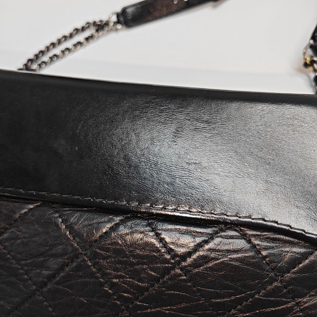 GABRIELLE New Medium Quilted Vintage Calf Black