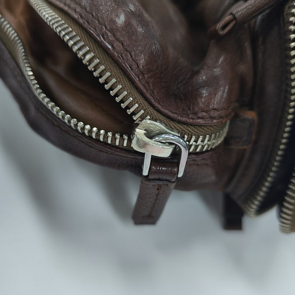 Calfskin Top Handle Bag Brown