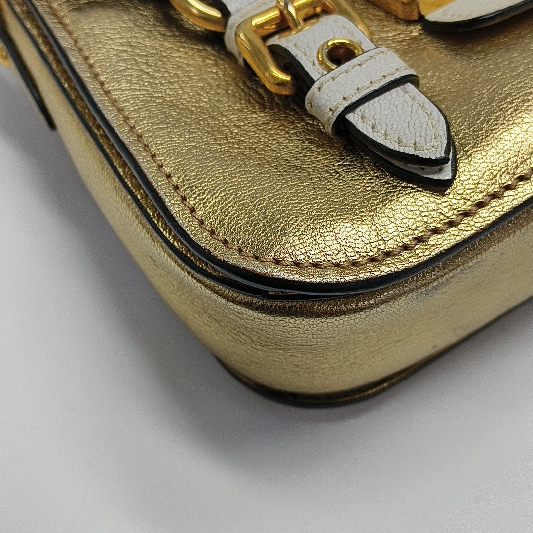 Calfskin Shoulder Bag Gold